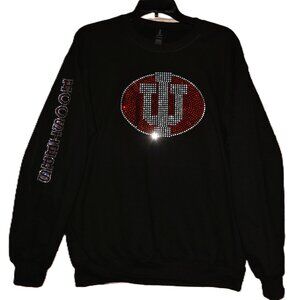Indiana rhinestone bling black sweatshirt S M L XL 2X 3X 4X 5X